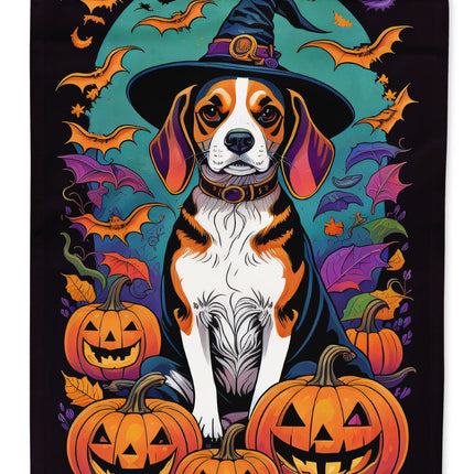 Beagle Witchy Halloween House Flag