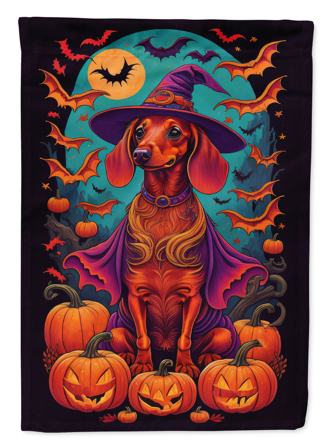 Dachshund Witchy Halloween Garden Flag