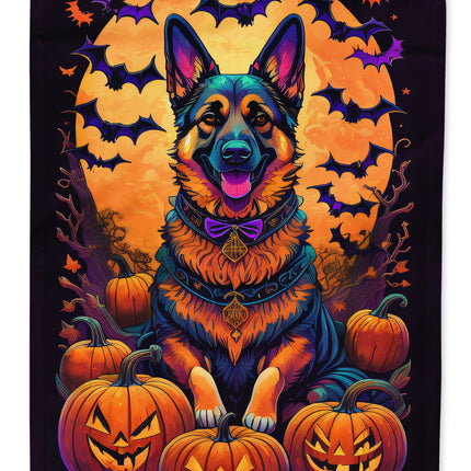German Shepherd Witchy Halloween Garden Flag