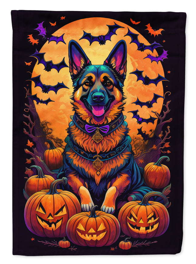 German Shepherd Witchy Halloween Garden Flag