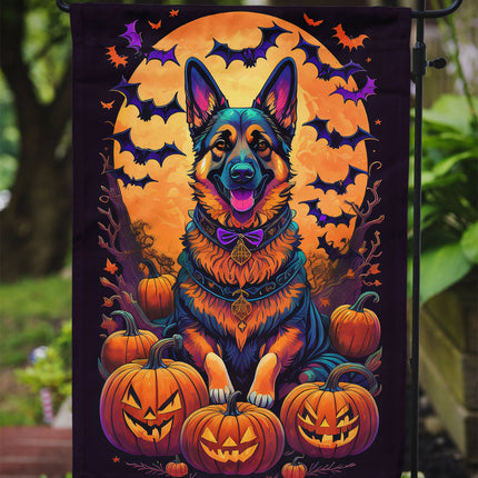 German Shepherd Witchy Halloween Garden Flag