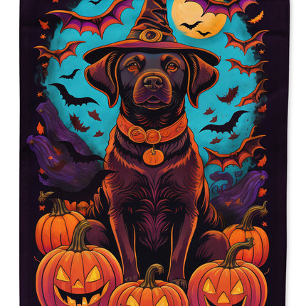 Chocolate Labrador Retriever Witchy Halloween Garden Flag