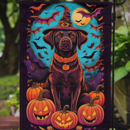Chocolate Labrador Retriever Witchy Halloween Garden Flag
