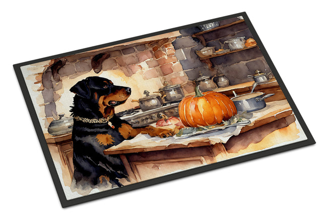 Rottweiler Fall Kitchen Pumpkins Doormat