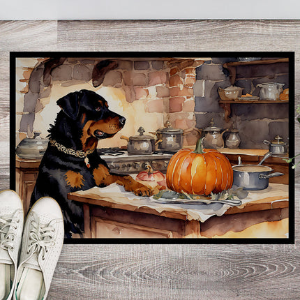 Rottweiler Fall Kitchen Pumpkins Doormat