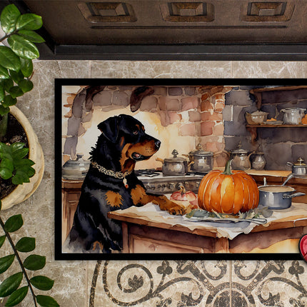 Rottweiler Fall Kitchen Pumpkins Doormat