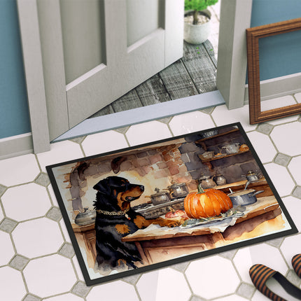 Rottweiler Fall Kitchen Pumpkins Doormat