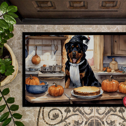 Rottweiler Fall Kitchen Pumpkins Doormat