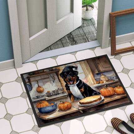 Rottweiler Fall Kitchen Pumpkins Doormat
