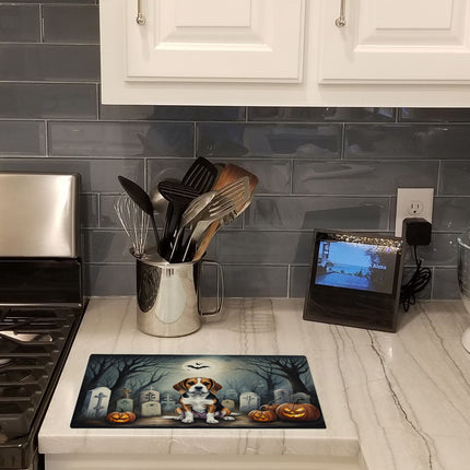 Beagle Spooky Halloween Glass Cutting Board
