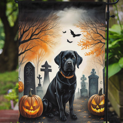 Black Labrador Retriever Spooky Halloween Garden Flag