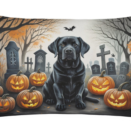 Black Labrador Retriever Spooky Halloween Throw Pillow
