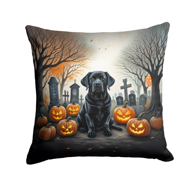 Black Labrador Retriever Spooky Halloween Throw Pillow