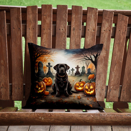 Chocolate Labrador Retriever Spooky Halloween Throw Pillow