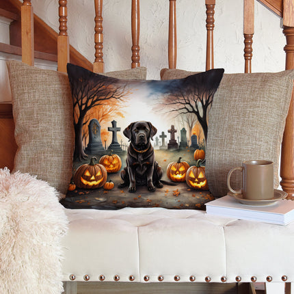 Chocolate Labrador Retriever Spooky Halloween Throw Pillow