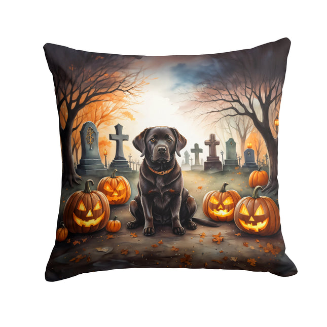 Chocolate Labrador Retriever Spooky Halloween Throw Pillow