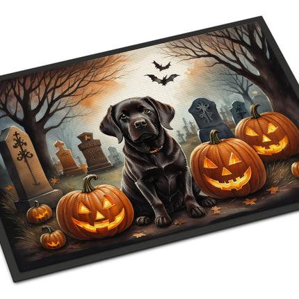 Chocolate Labrador Retriever Spooky Halloween Doormat