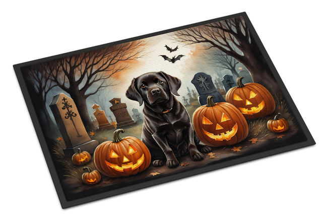 Chocolate Labrador Retriever Spooky Halloween Doormat
