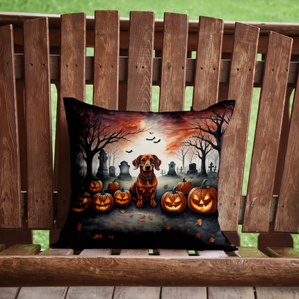 Dachshund Spooky Halloween Throw Pillow
