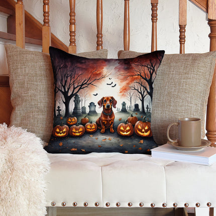 Dachshund Spooky Halloween Throw Pillow
