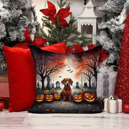 Dachshund Spooky Halloween Throw Pillow