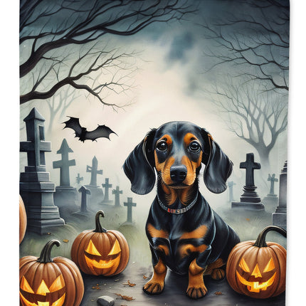 Dachshund Spooky Halloween House Flag