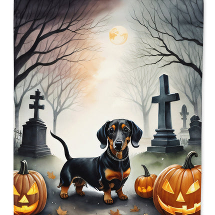 Dachshund Spooky Halloween House Flag