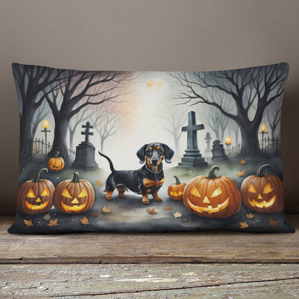 Dachshund Spooky Halloween Throw Pillow