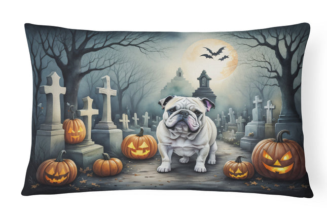 English Bulldog Spooky Halloween Throw Pillow