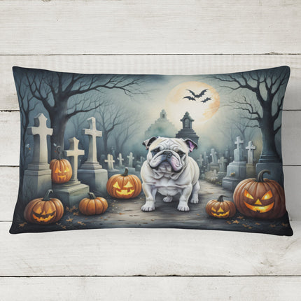 English Bulldog Spooky Halloween Throw Pillow