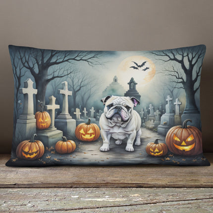 English Bulldog Spooky Halloween Throw Pillow