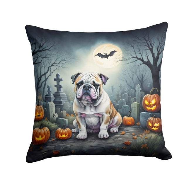 English Bulldog Spooky Halloween Throw Pillow