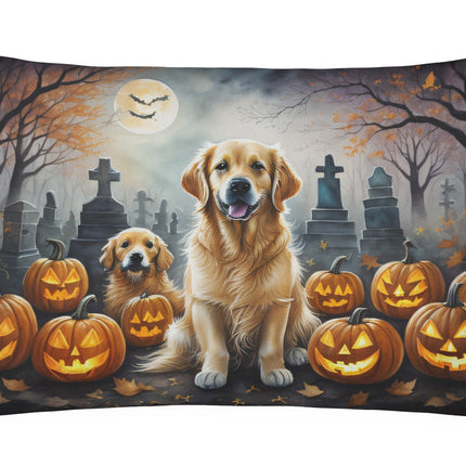 Golden Retriever Spooky Halloween Throw Pillow