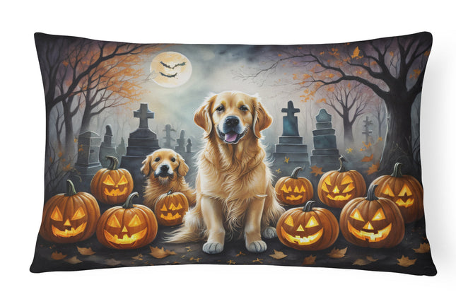 Golden Retriever Spooky Halloween Throw Pillow