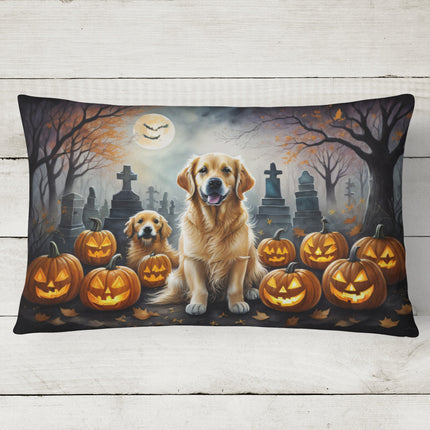 Golden Retriever Spooky Halloween Throw Pillow