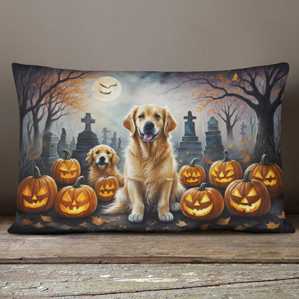 Golden Retriever Spooky Halloween Throw Pillow