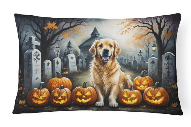 Golden Retriever Spooky Halloween Throw Pillow
