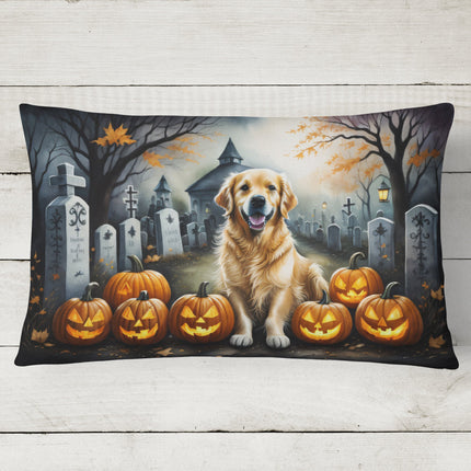 Golden Retriever Spooky Halloween Throw Pillow