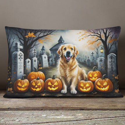 Golden Retriever Spooky Halloween Throw Pillow
