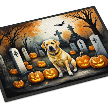 Yellow Labrador Retriever Spooky Halloween Doormat