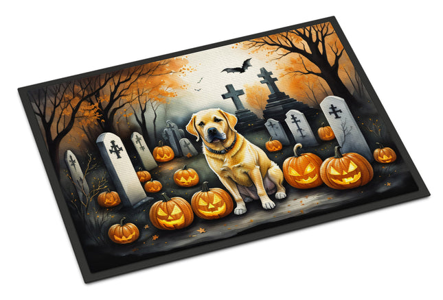 Yellow Labrador Retriever Spooky Halloween Doormat