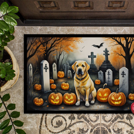 Yellow Labrador Retriever Spooky Halloween Doormat