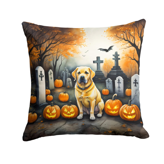 Yellow Labrador Retriever Spooky Halloween Throw Pillow