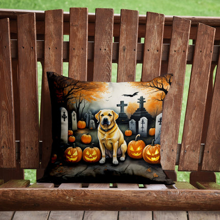 Yellow Labrador Retriever Spooky Halloween Throw Pillow