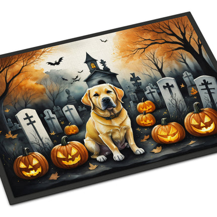 Yellow Labrador Retriever Spooky Halloween Doormat