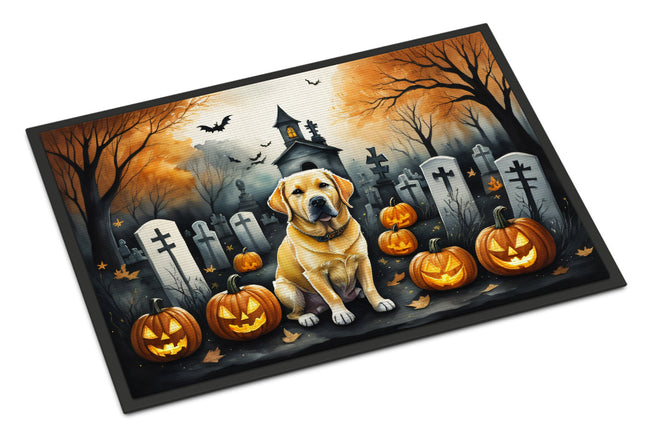 Yellow Labrador Retriever Spooky Halloween Doormat