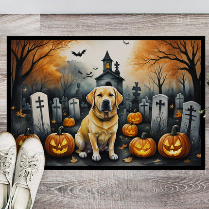Yellow Labrador Retriever Spooky Halloween Doormat