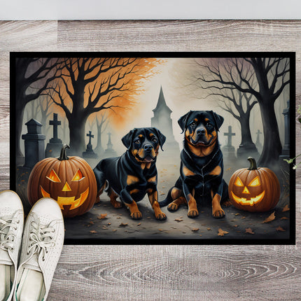 Rottweiler Spooky Halloween Doormat