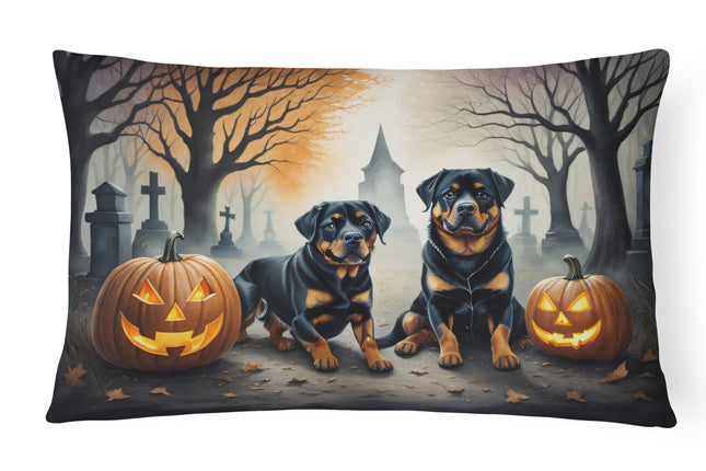 Rottweiler Spooky Halloween Throw Pillow