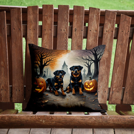 Rottweiler Spooky Halloween Throw Pillow